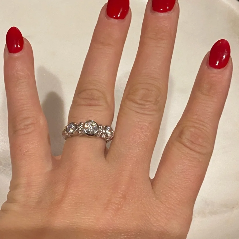 Judith Ripka Sterling silver CZ ring